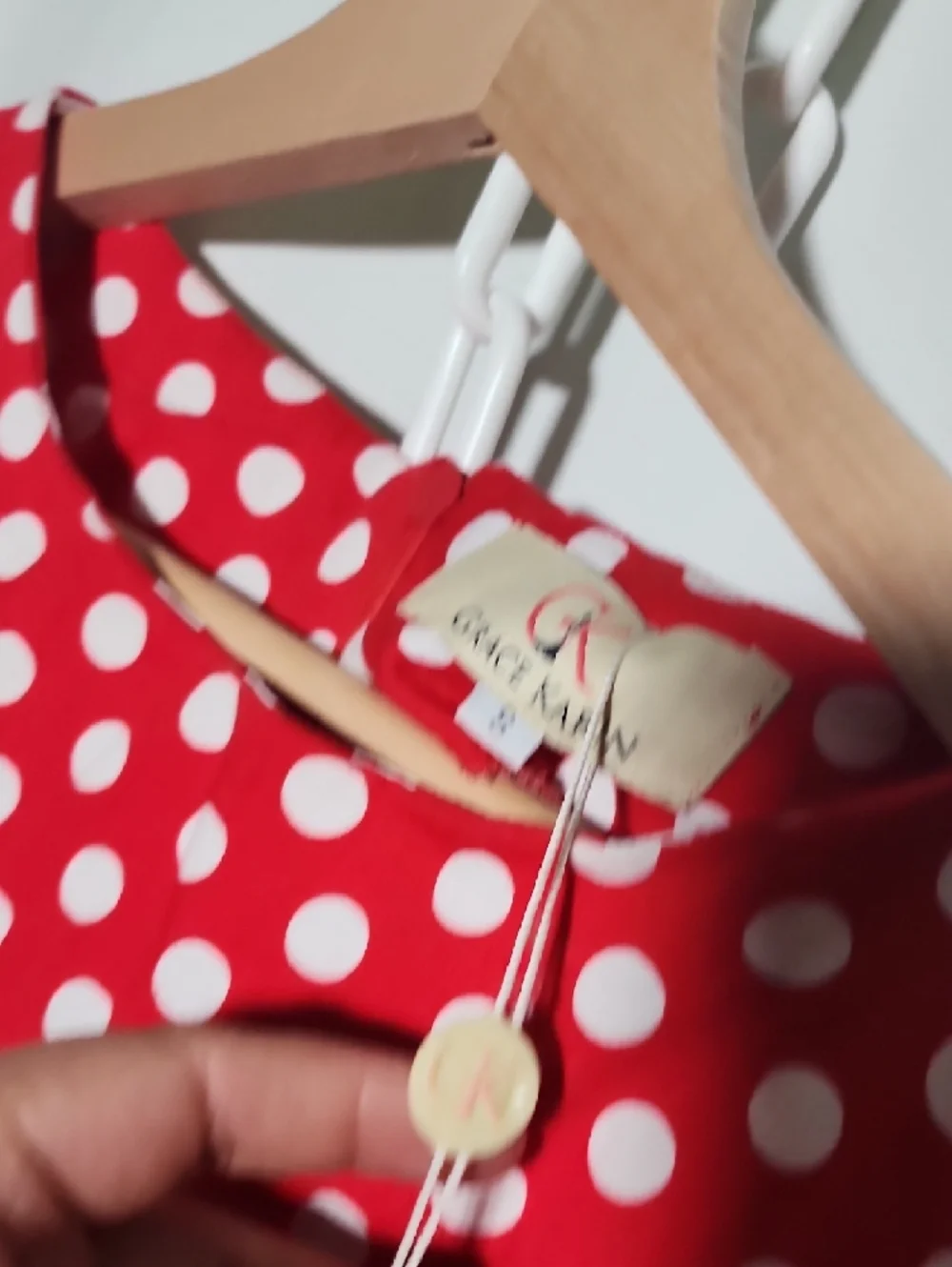 Grace Karin Red and White Polka Dot Midi Dress - Picture 5 of 9